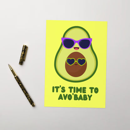 Avo' Baby Avocado Card New Baby & Baby Shower Card - Gender Reveal