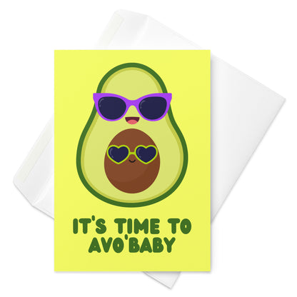 Avo' Baby Avocado Card New Baby & Baby Shower Card - Gender Reveal