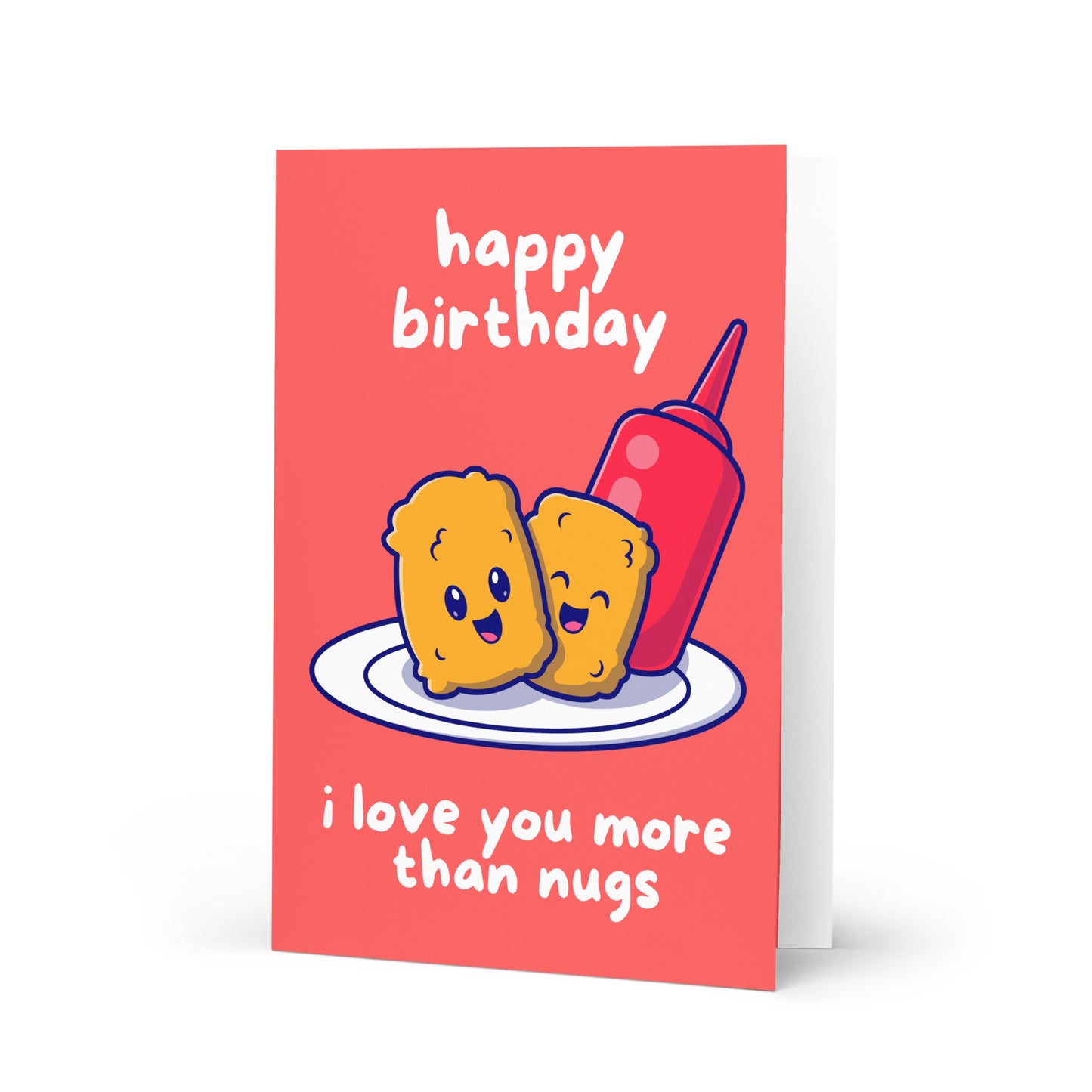 Chicken Nugget Nugs Birthday Card - Love You More Than Chicken Nuggets - McDonald's Themed Card