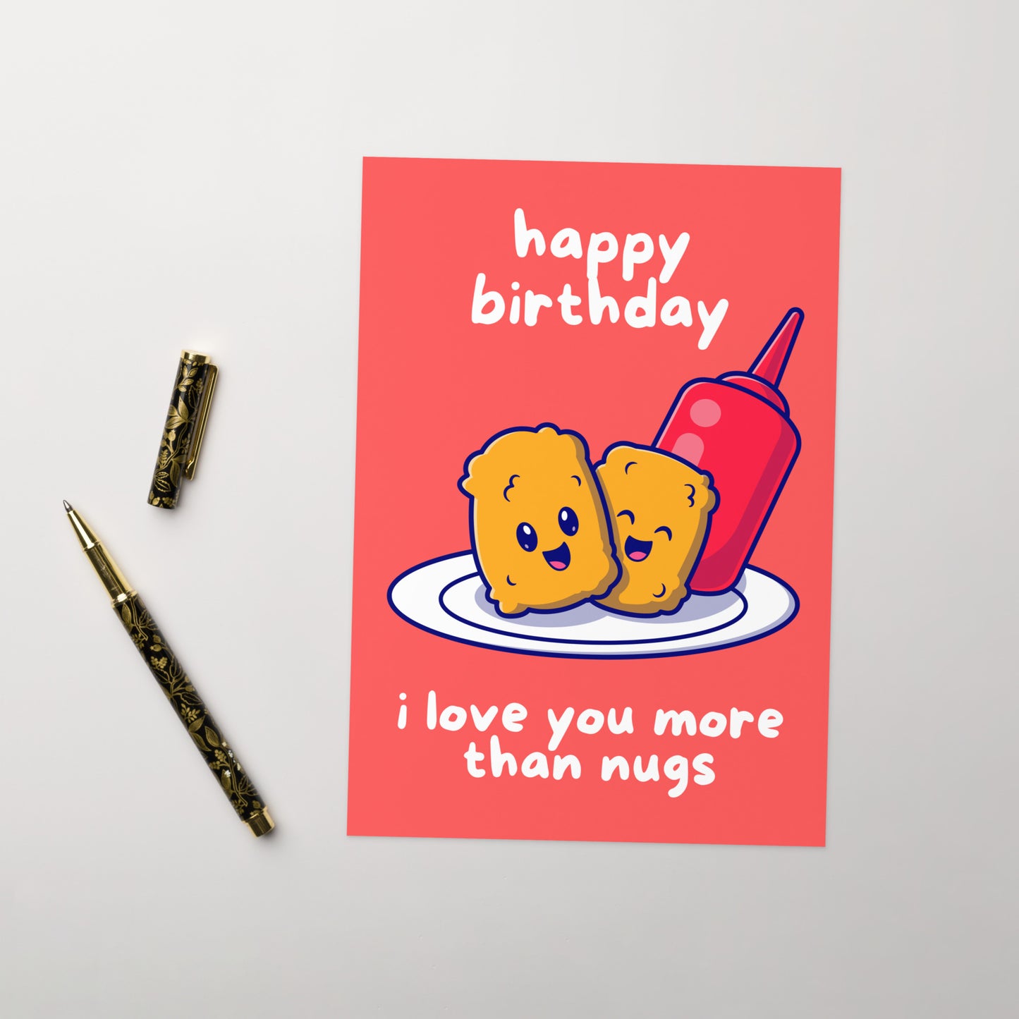 Chicken Nugget Nugs Birthday Card - Love You More Than Chicken Nuggets - McDonald's Themed Card