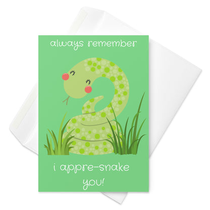 I Appre-snake You Thank You Card - Snake Card