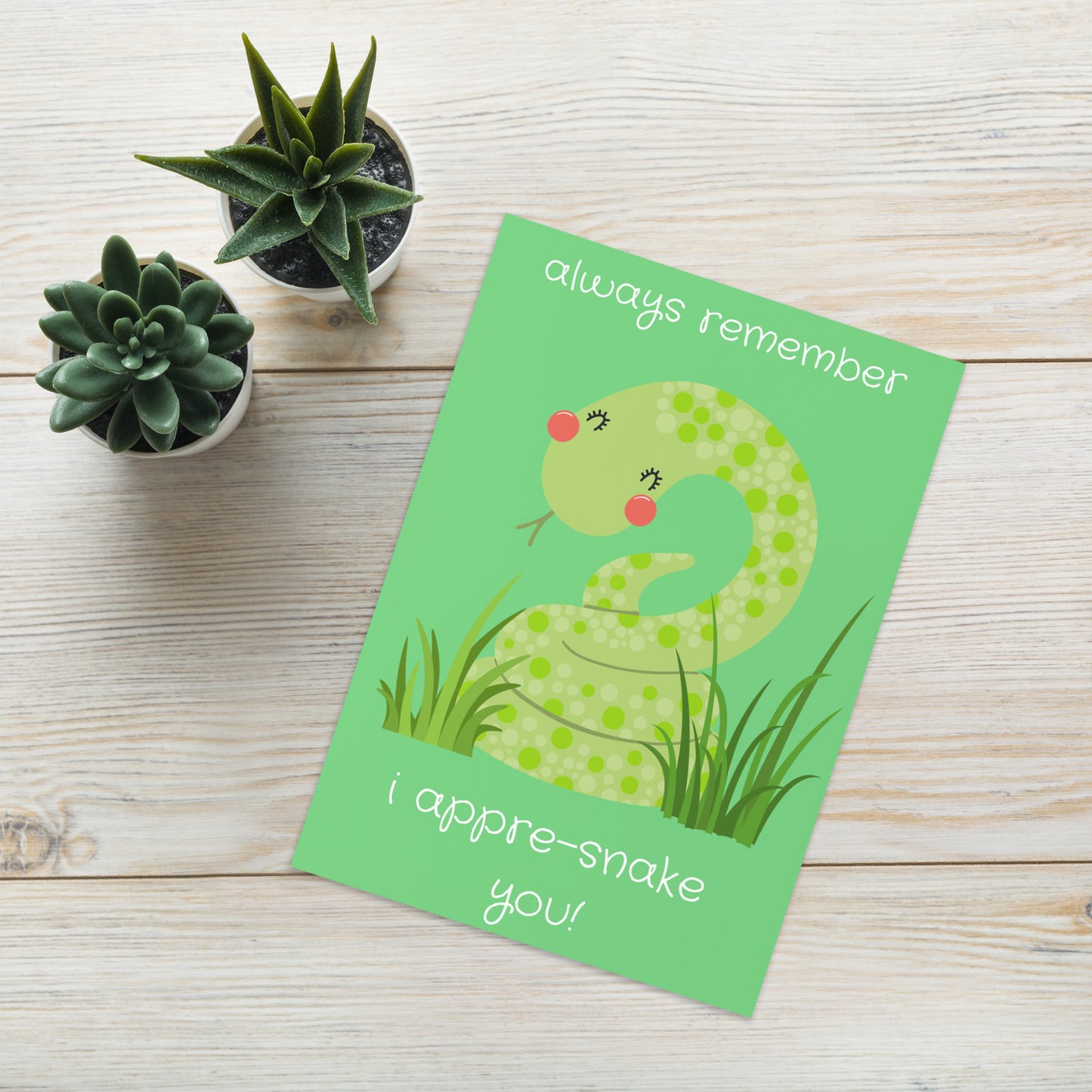 I Appre-snake You Thank You Card - Snake Card