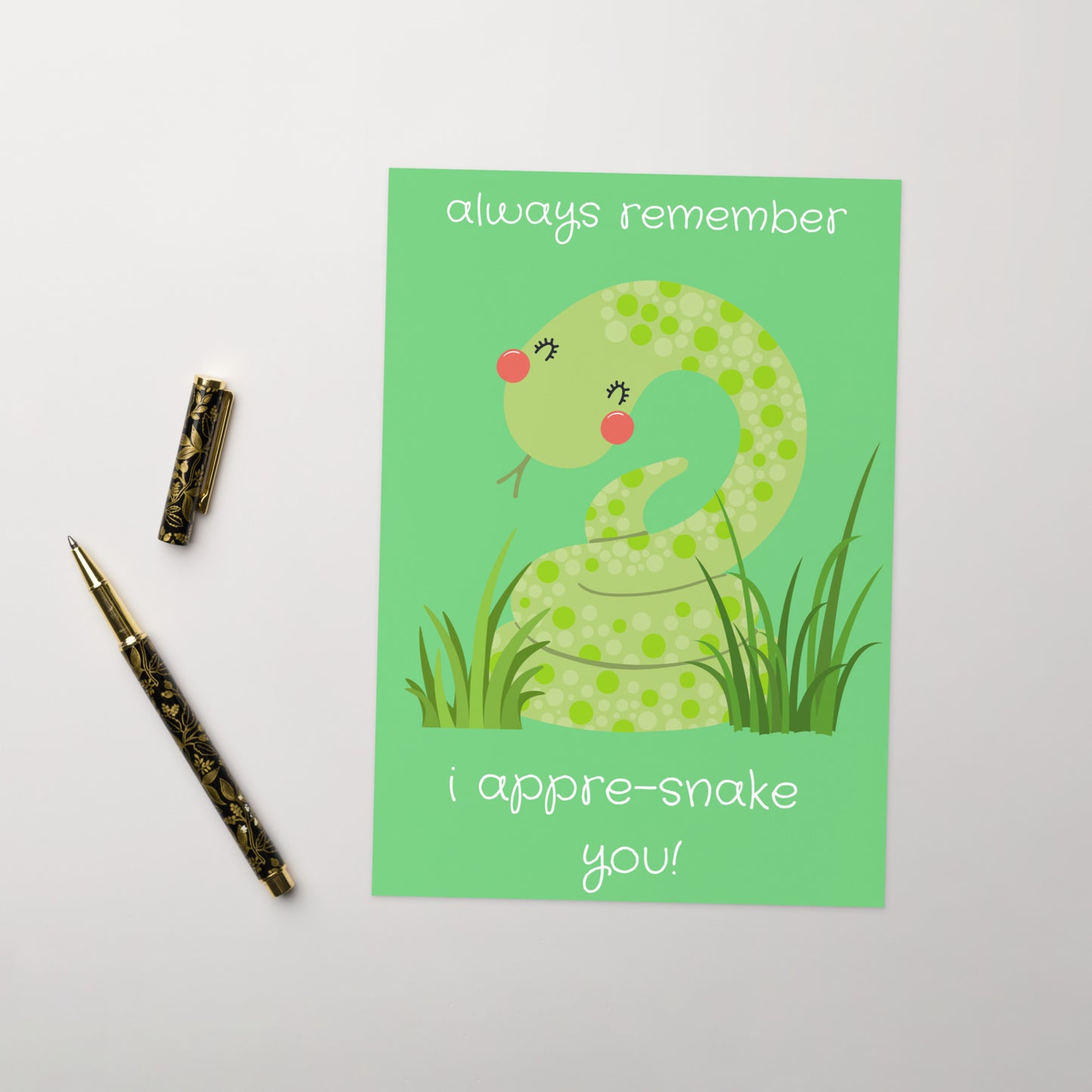 I Appre-snake You Thank You Card - Snake Card