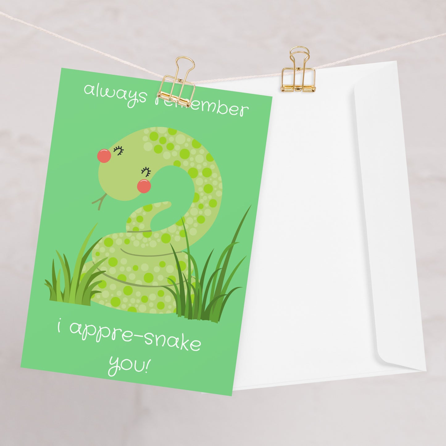 I Appre-snake You Thank You Card - Snake Card