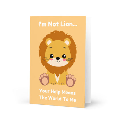 I'm Not Lion Thank You Card - Lion Card