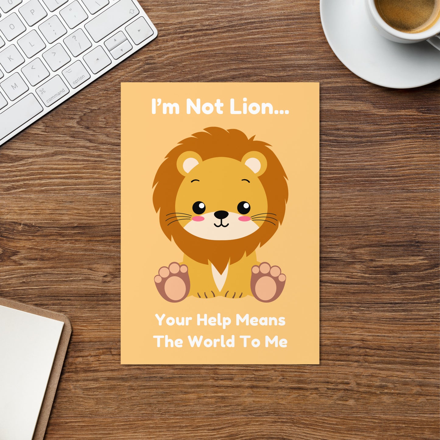 I'm Not Lion Thank You Card - Lion Card