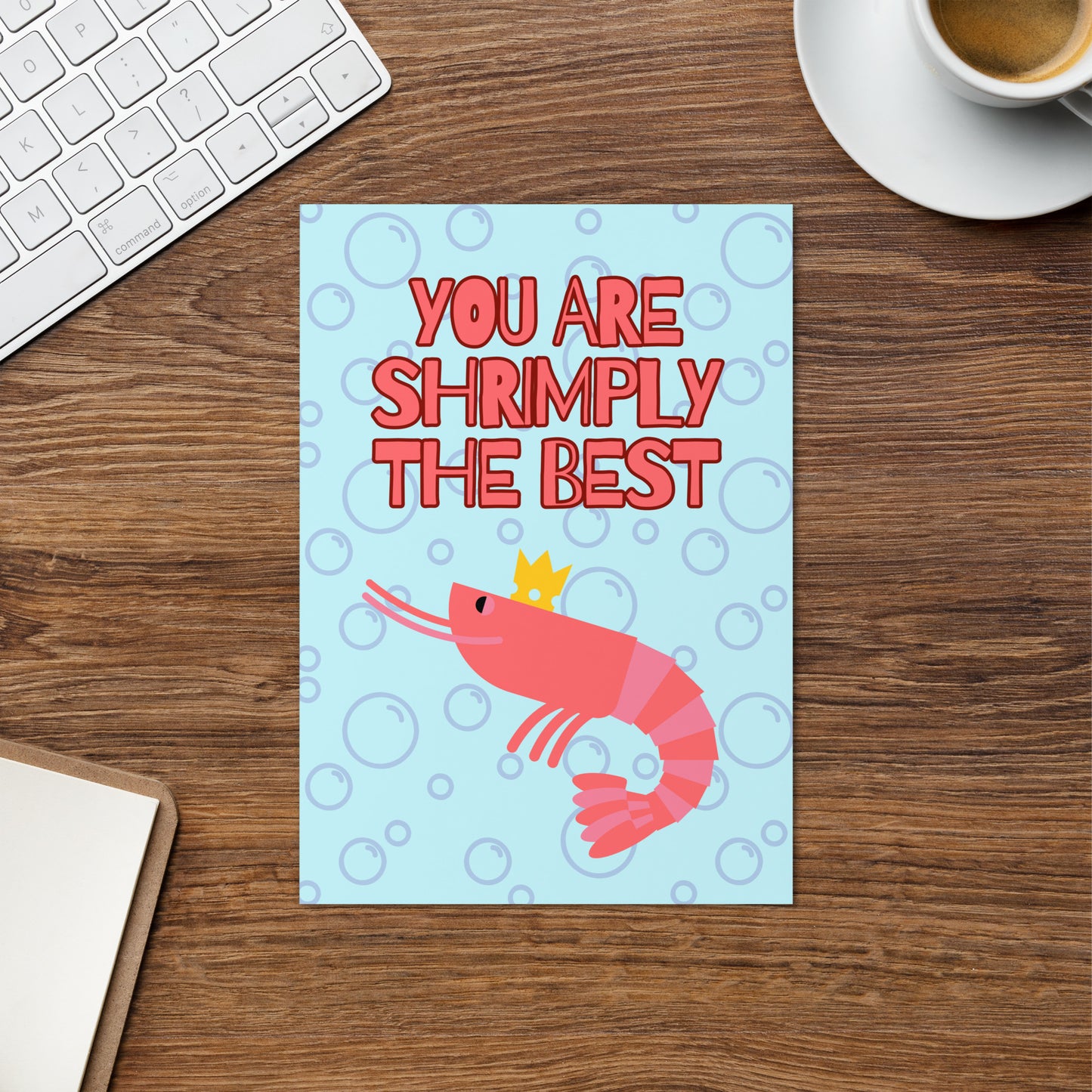 Shrimply The Best - Thank You Card - Happy Birthday Card - Prawn Pun - Shrimp Pun