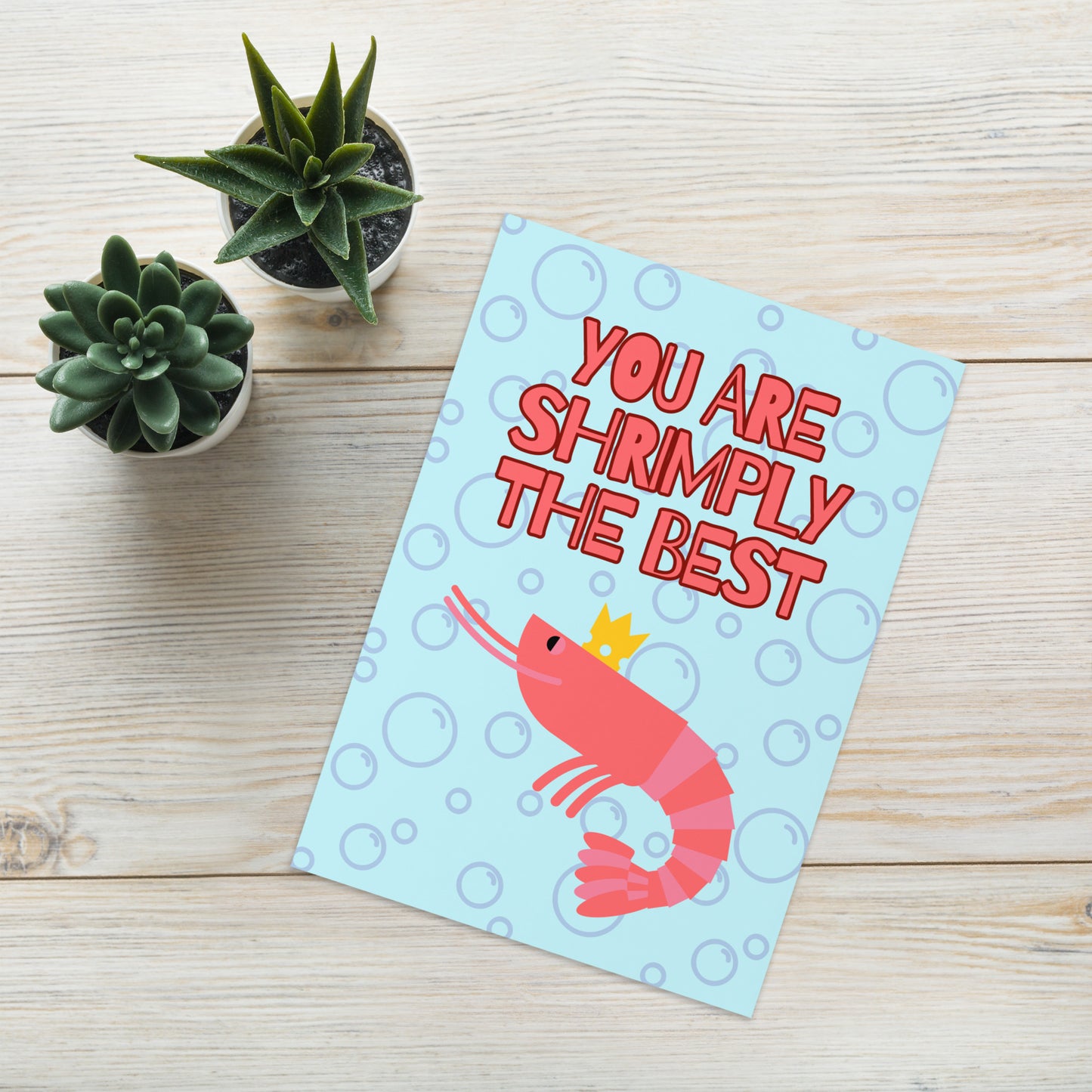 Shrimply The Best - Thank You Card - Happy Birthday Card - Prawn Pun - Shrimp Pun