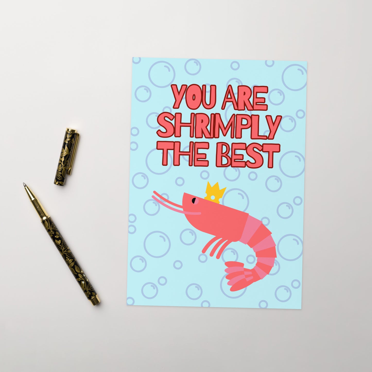 Shrimply The Best - Thank You Card - Happy Birthday Card - Prawn Pun - Shrimp Pun