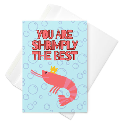 Shrimply The Best - Thank You Card - Happy Birthday Card - Prawn Pun - Shrimp Pun