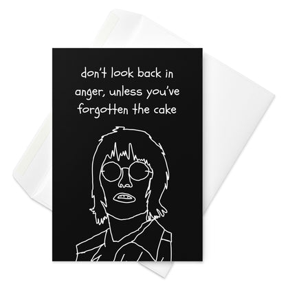 Oasis Birthday Card - Noel Gallacher - Don't Look Back in Anger Pun - Funny Birthday Card for Oasis Fans