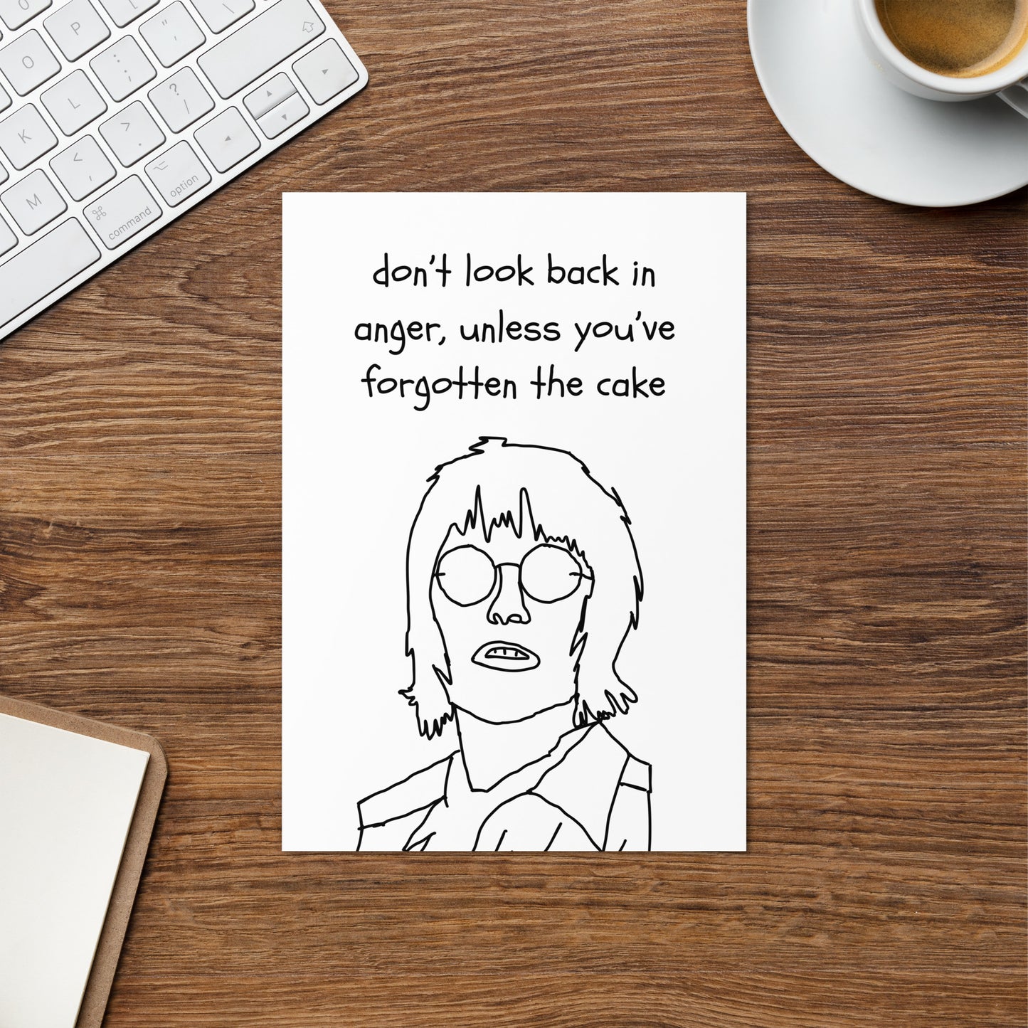 Oasis Birthday Card - Noel Gallacher - Don't Look Back in Anger Pun - Funny Birthday Card for Oasis Fans