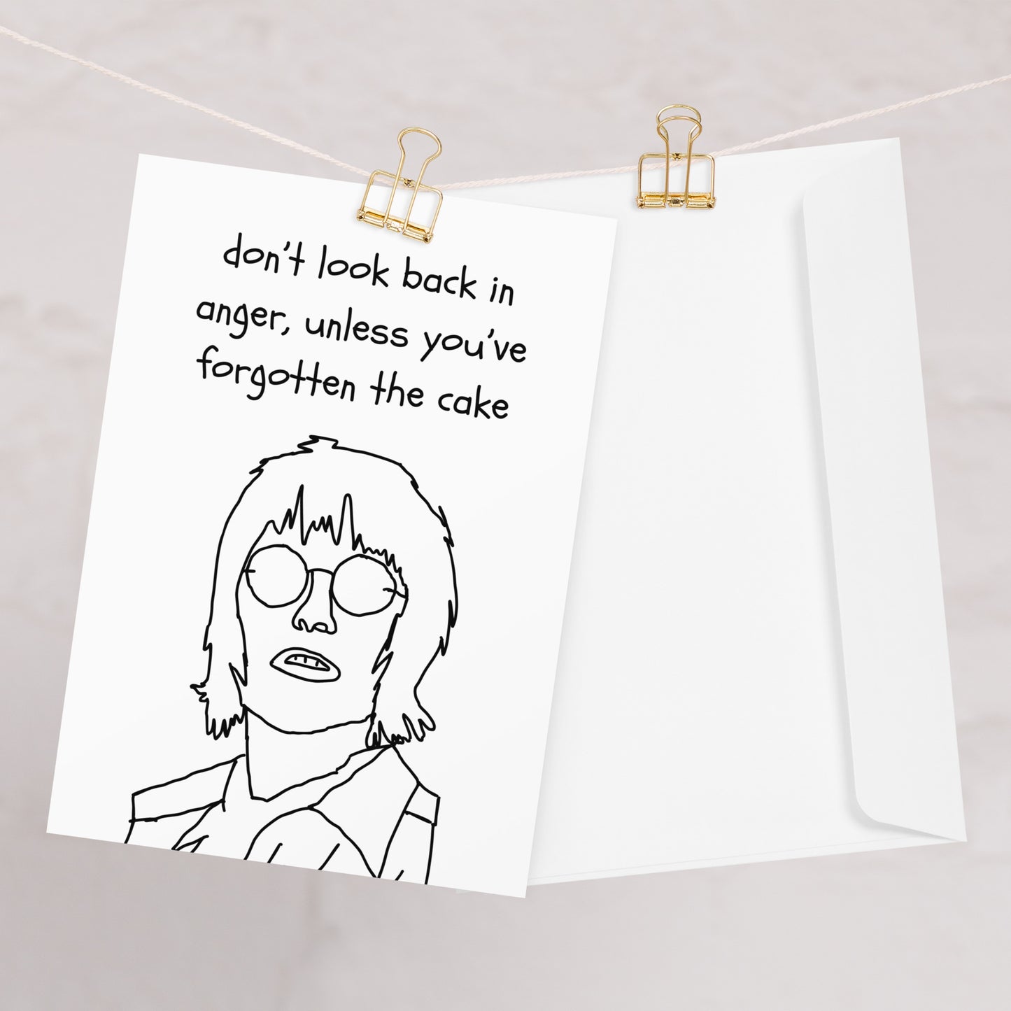 Oasis Birthday Card - Noel Gallacher - Don't Look Back in Anger Pun - Funny Birthday Card for Oasis Fans