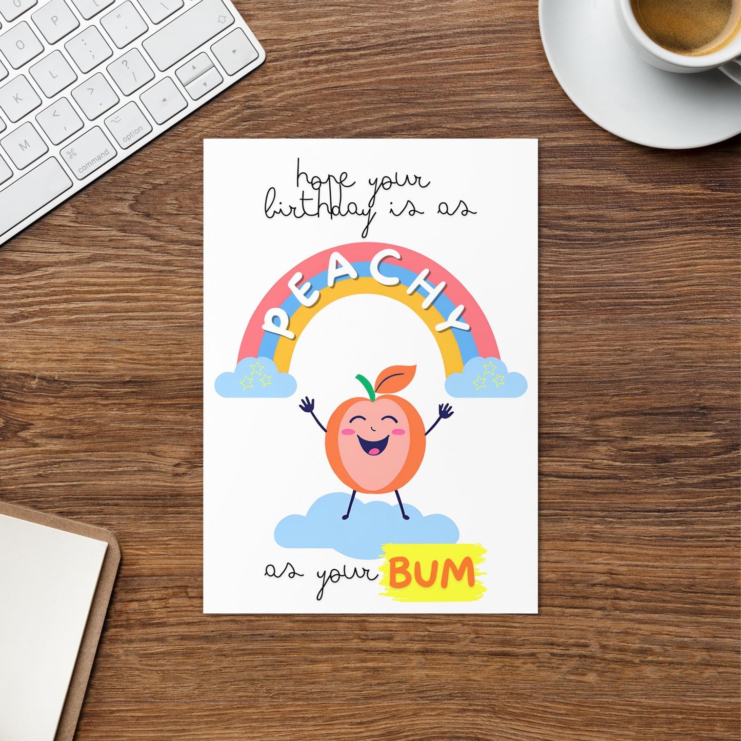 Peachy Bum Birthday Card