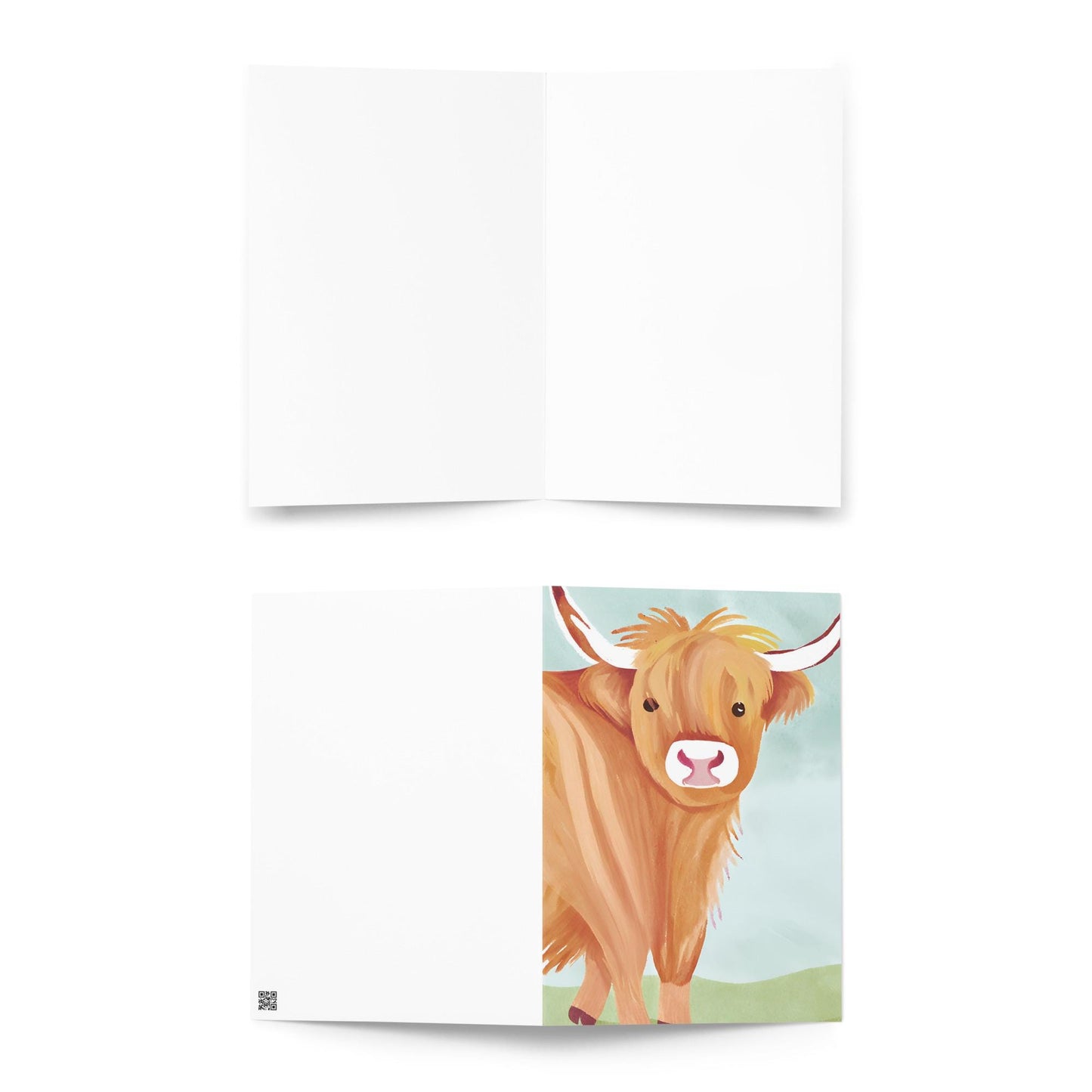 Scottish Highland Cow Greetings Card