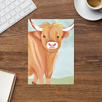 Scottish Highland Cow Greetings Card