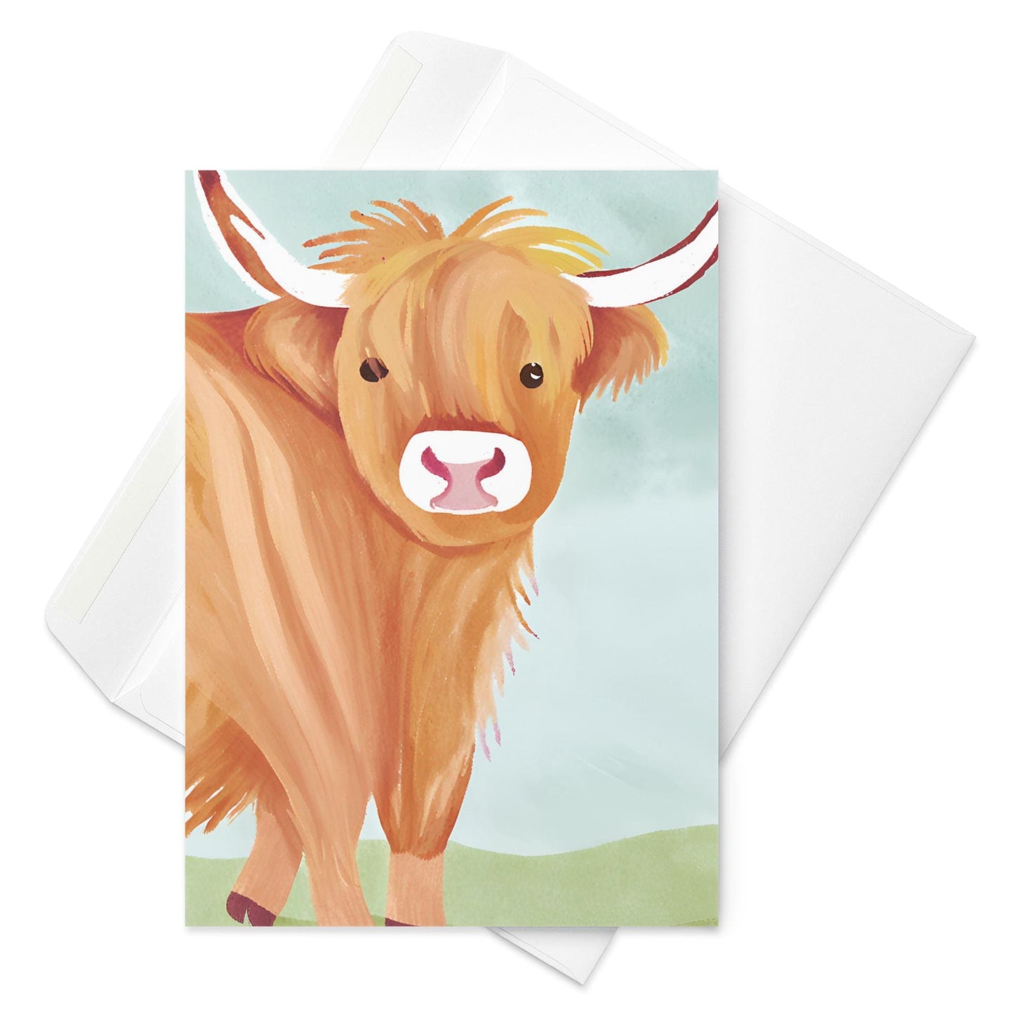 Scottish Highland Cow Greetings Card