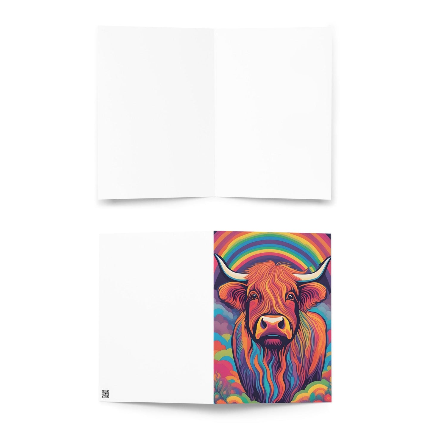 Abstract Scottish Highland Cow Greetings Card - perfect for any occasion