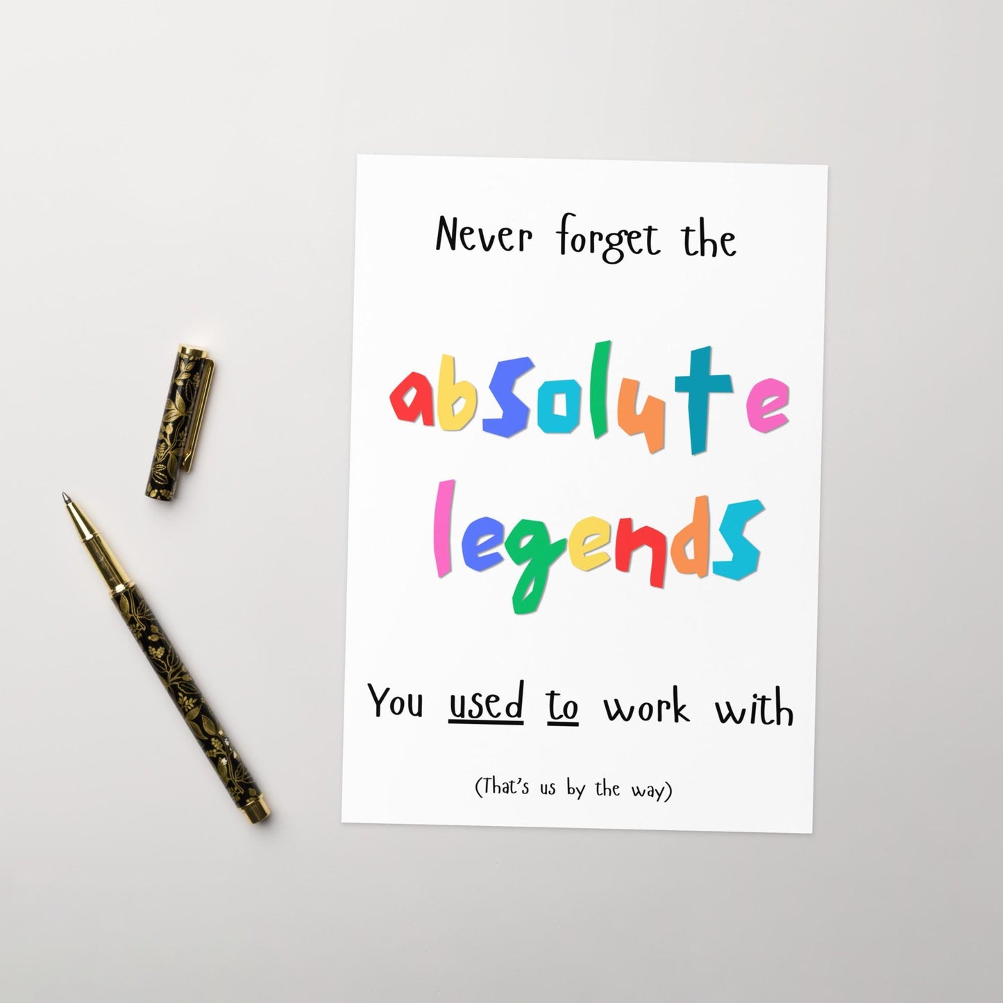 Absolute Legends Card - Leaving New Job Retirement Card Good Luck Card