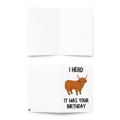 Highland Cow Birthday Card