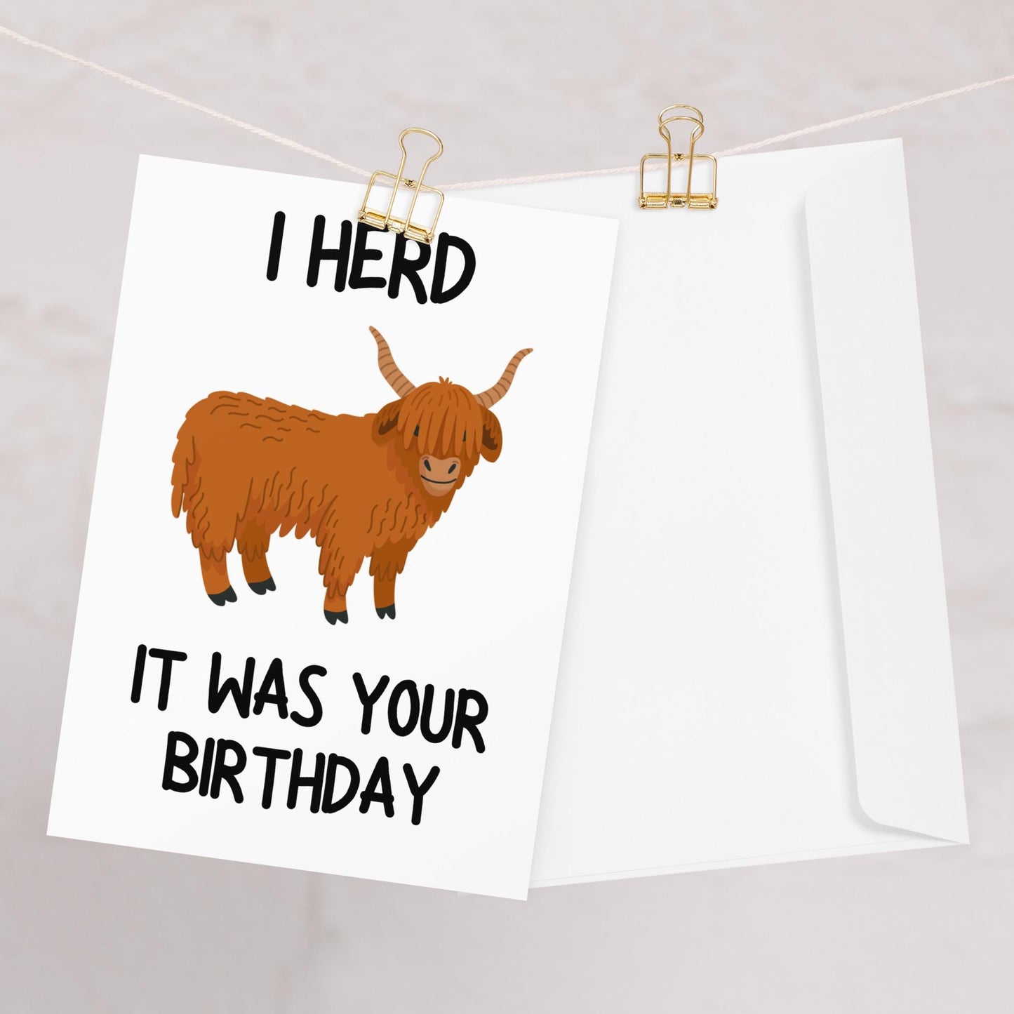 Highland Cow Birthday Card