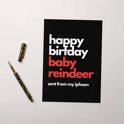 Baby Reindeer Birthday Card