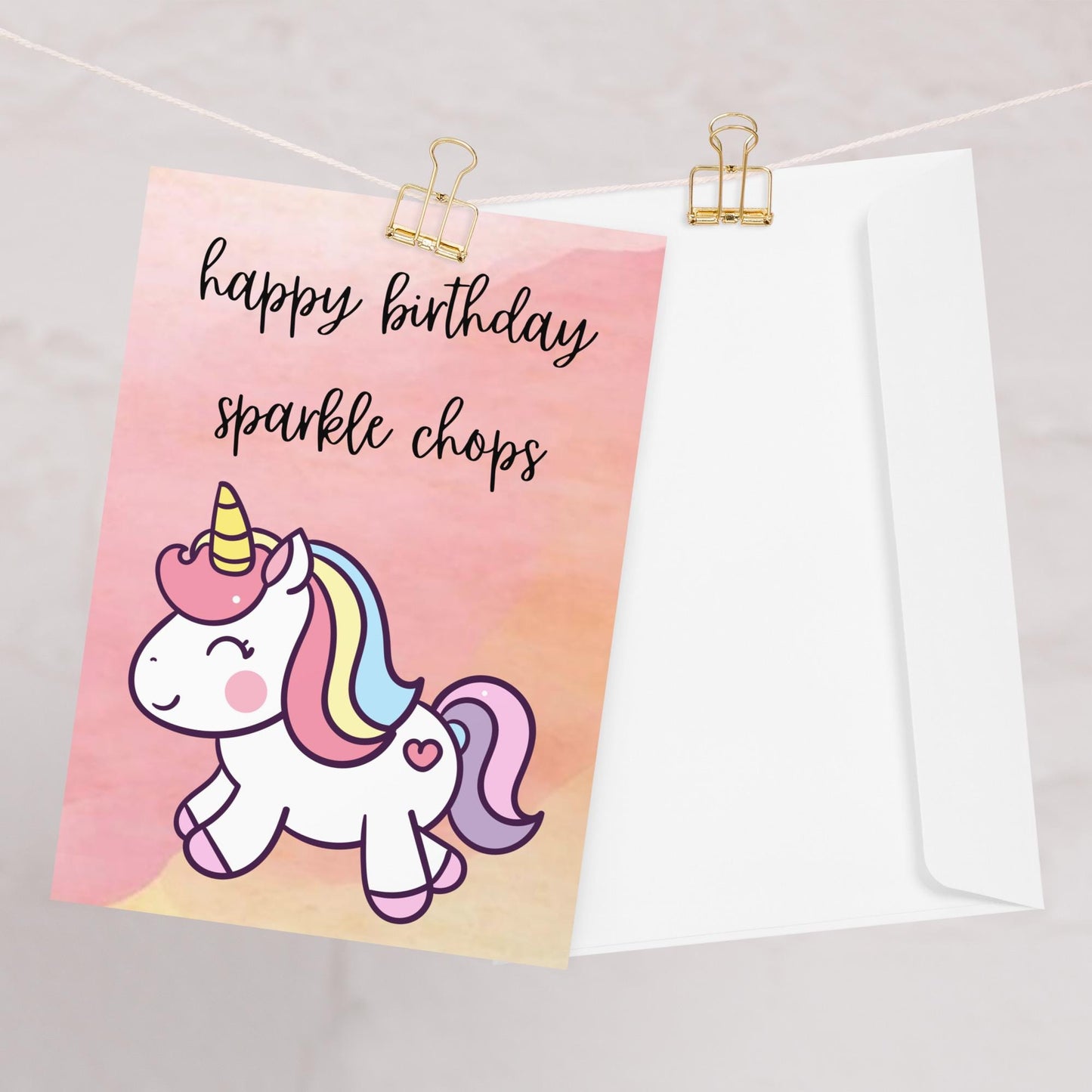 Sparkle Chops Unicorn Birthday Card