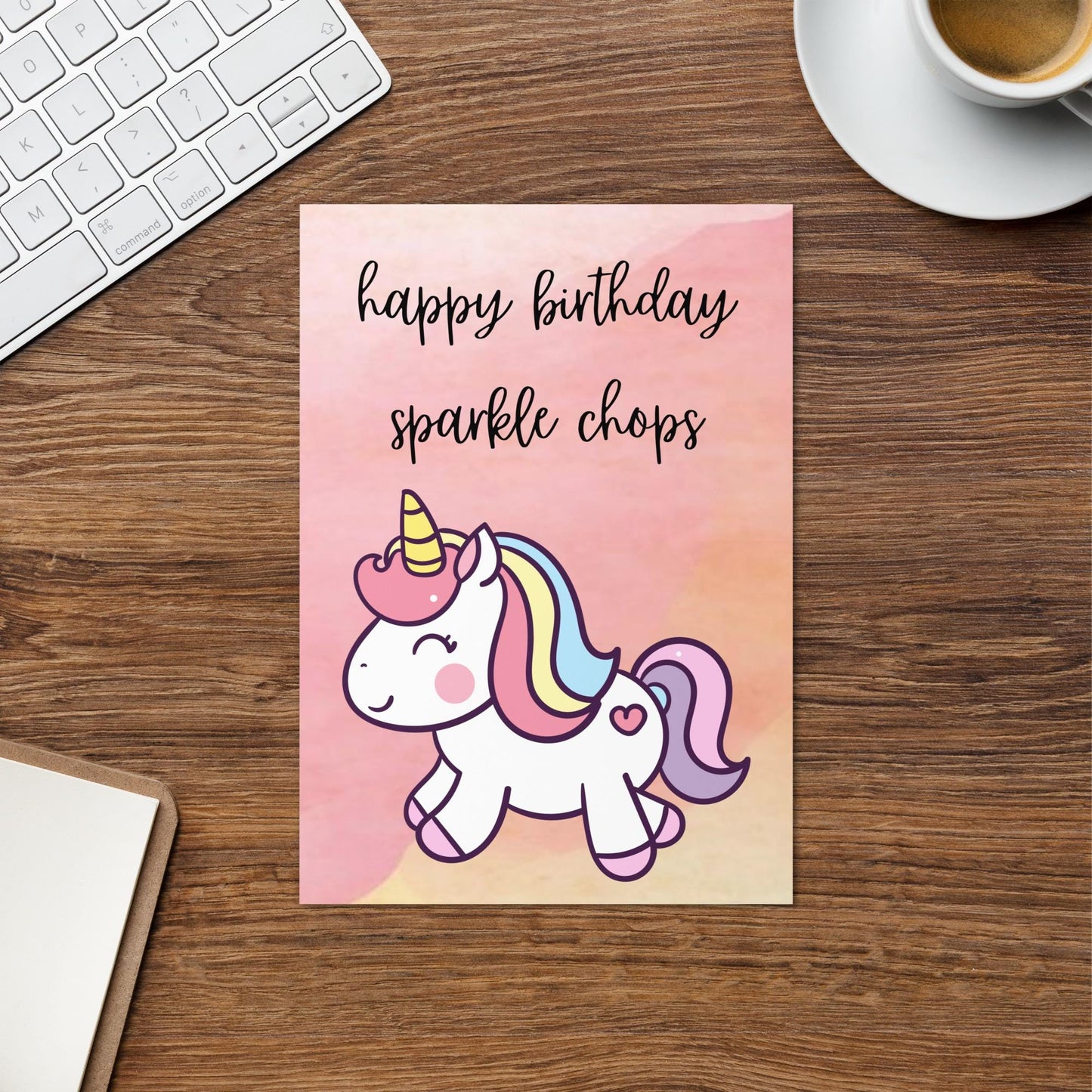 Sparkle Chops Unicorn Birthday Card