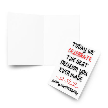 Best Decision Anniversary Card - Unique Funny Novelty Design