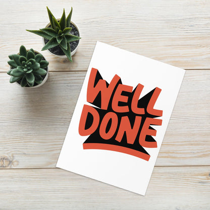 Orange Well Done Card