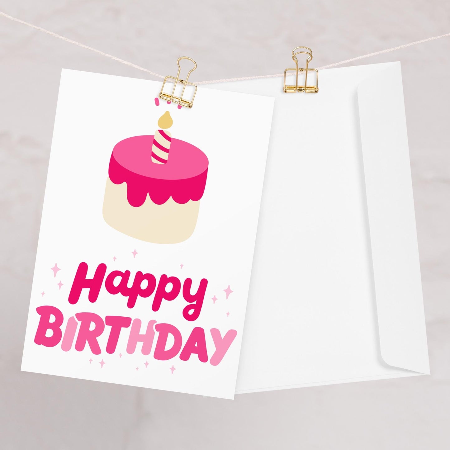 Happy Birthday Pink Card