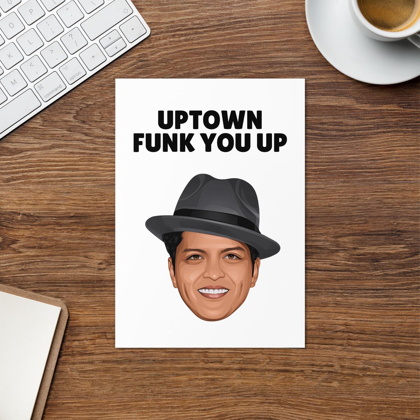 Bruno Mars Uptown Funk Greetings Card