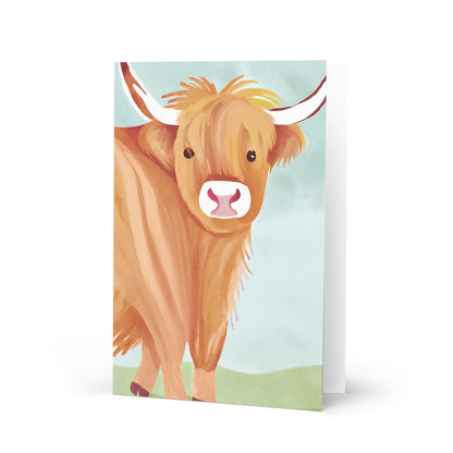 Scottish Highland Cow Greetings Card