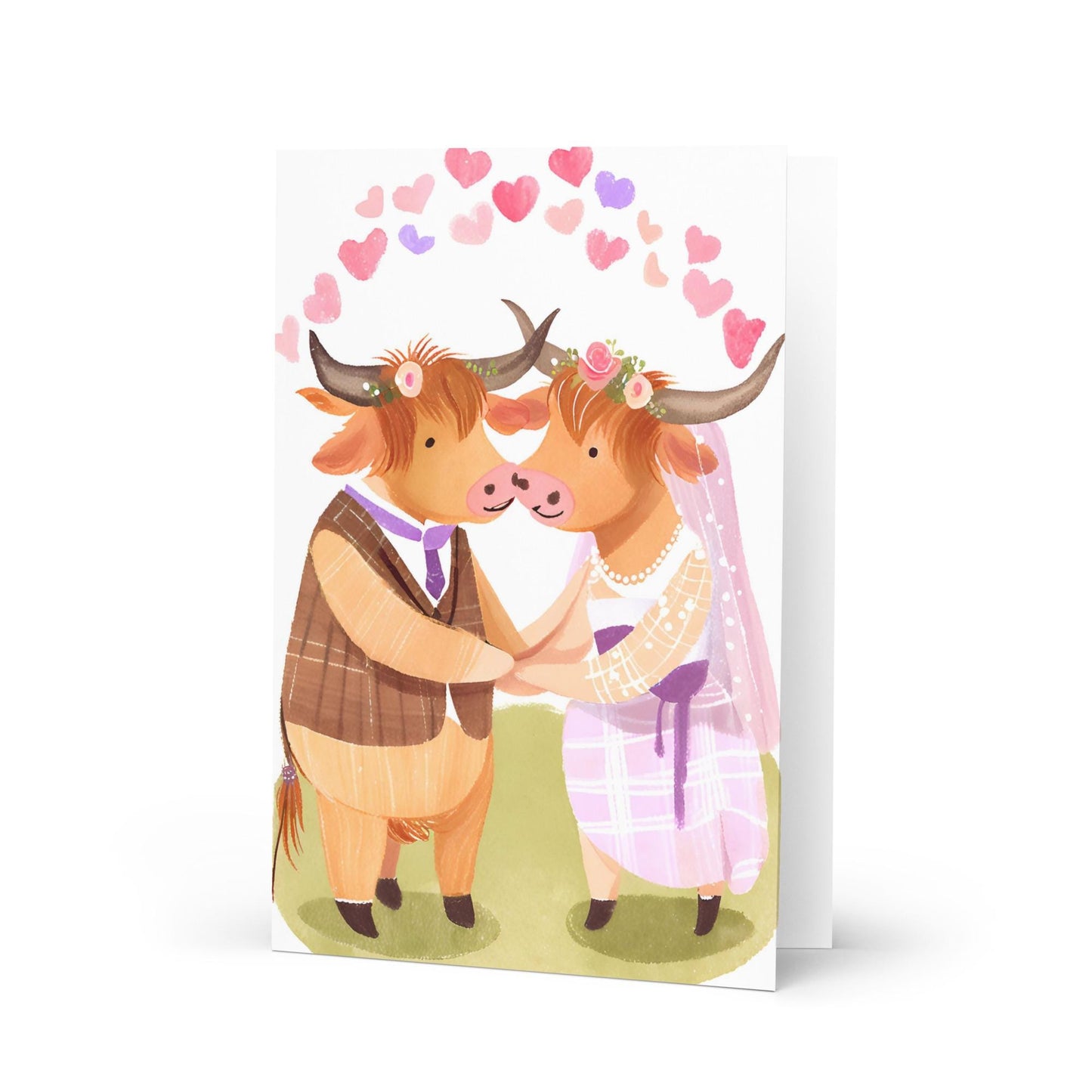 Highland cow wedding card