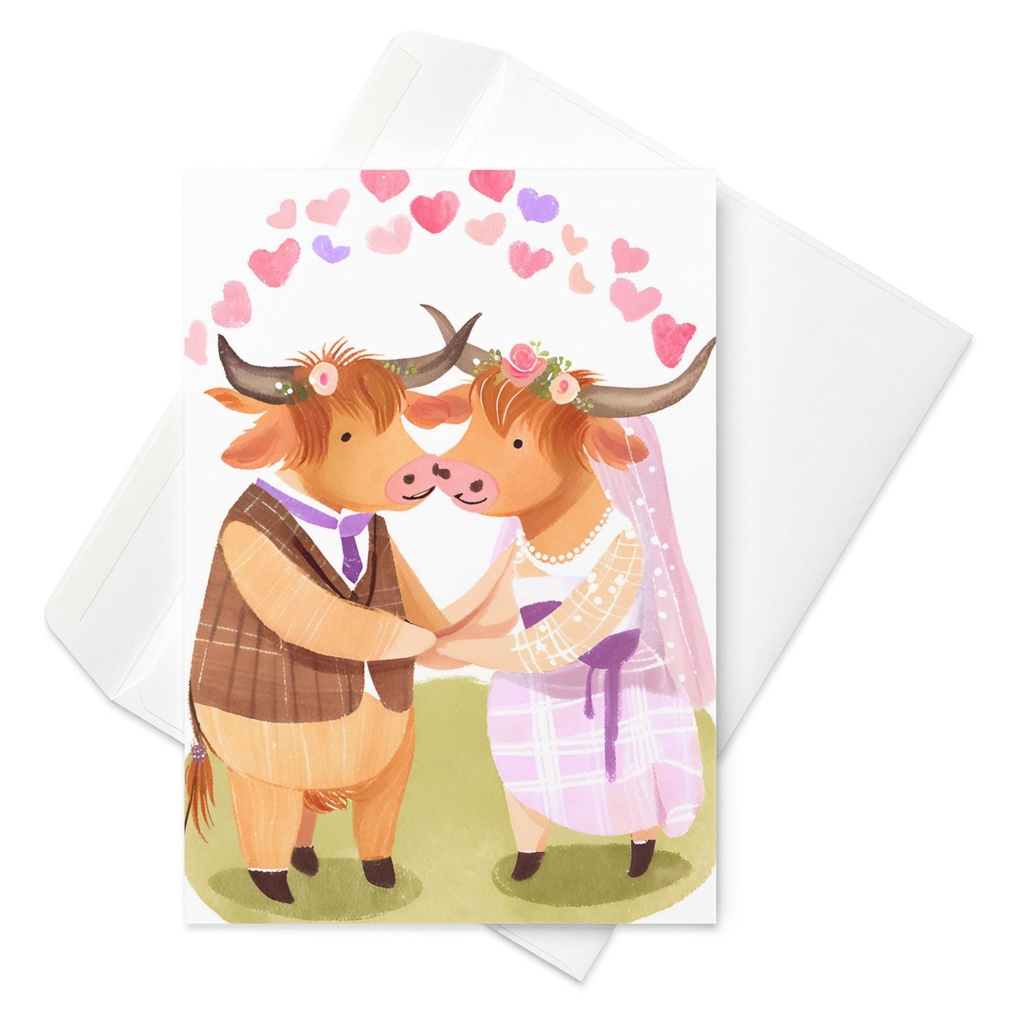 Highland cow wedding card