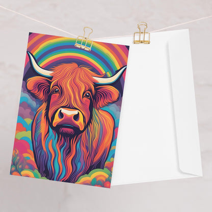 Abstract Scottish Highland Cow Greetings Card - perfect for any occasion