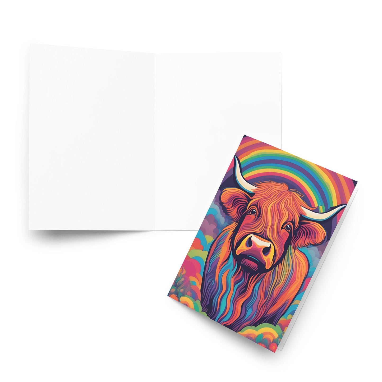 Abstract Scottish Highland Cow Greetings Card - perfect for any occasion