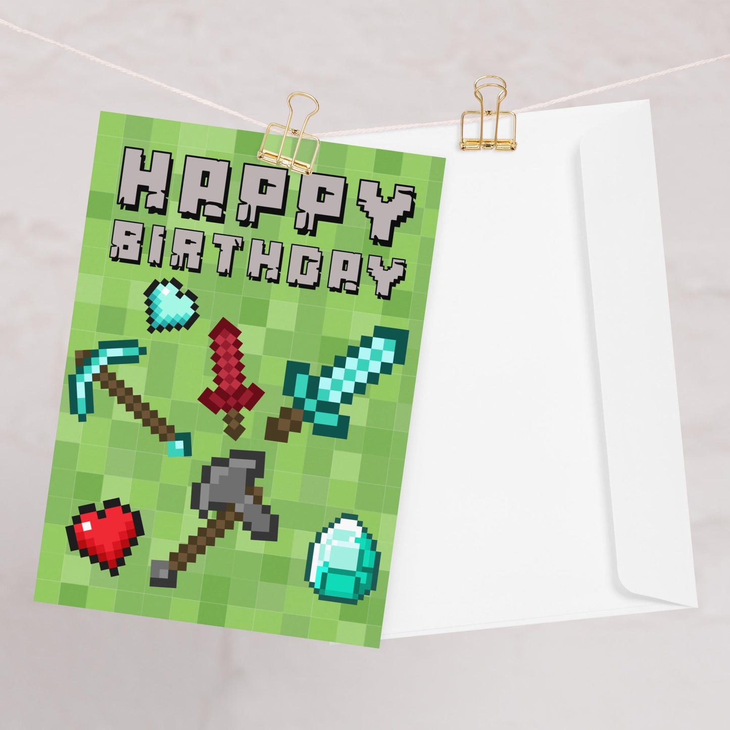 Minecraft Card Birthday Card