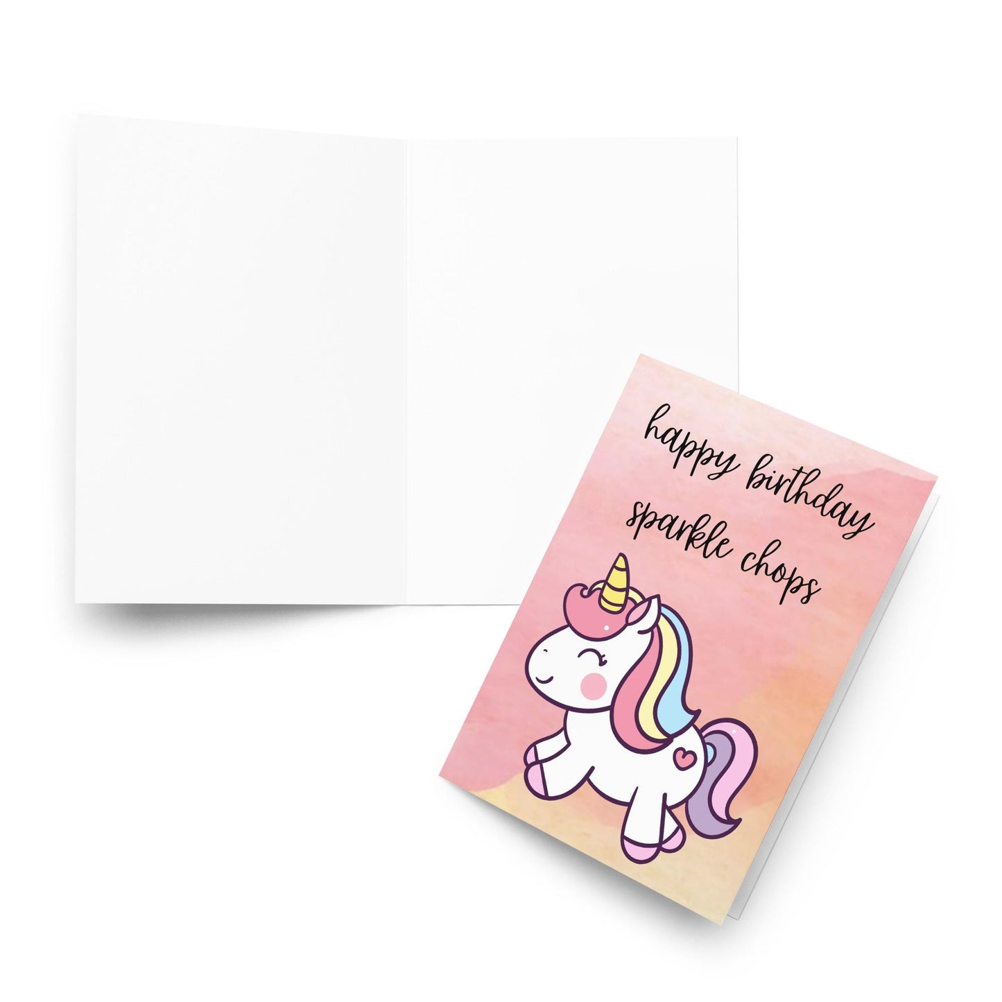 Sparkle Chops Unicorn Birthday Card