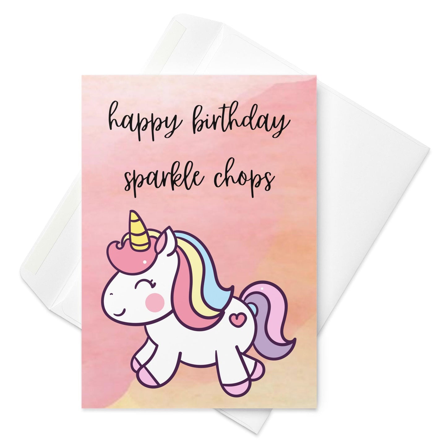 Sparkle Chops Unicorn Birthday Card