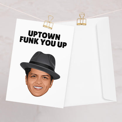 Bruno Mars Uptown Funk Greetings Card