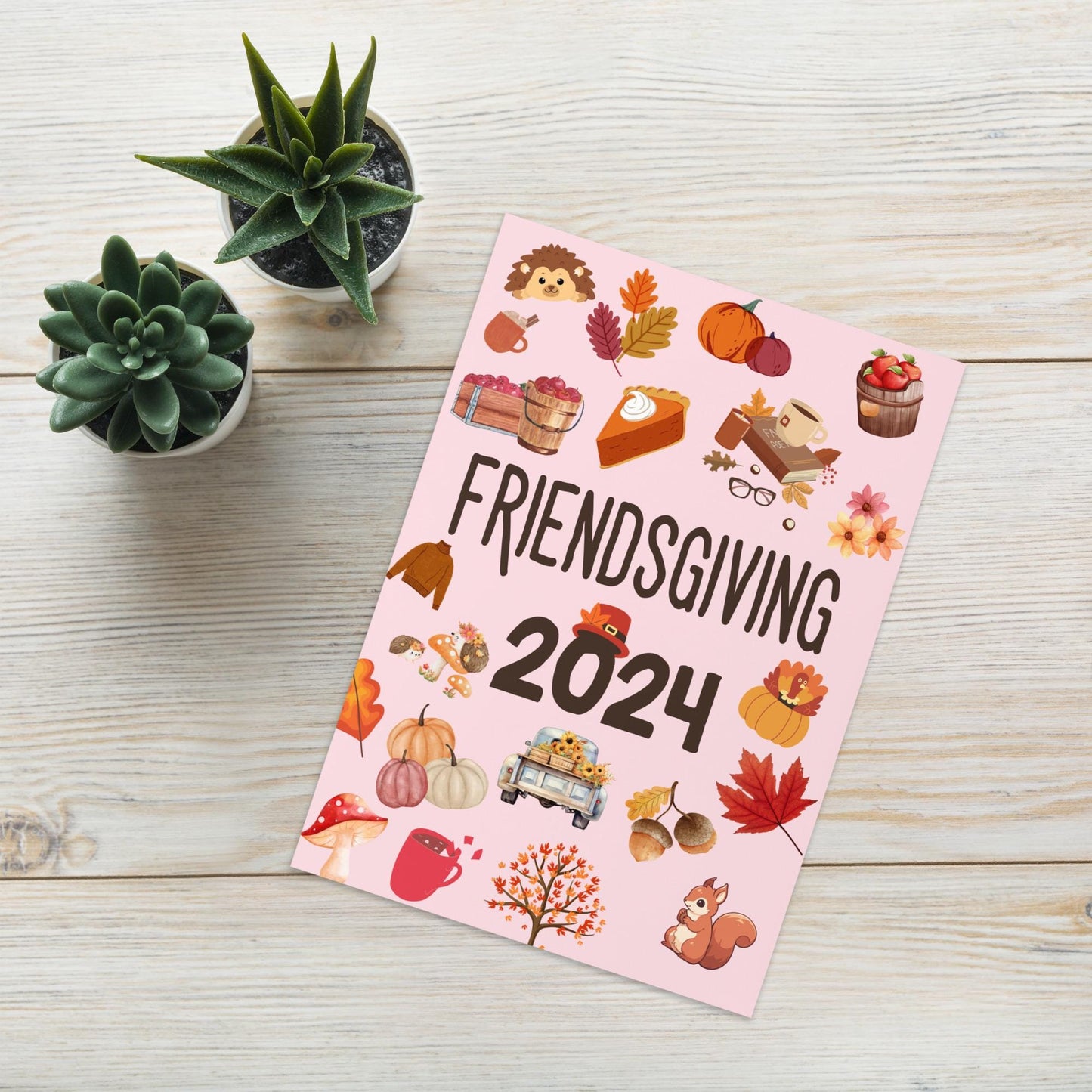 Friendsgiving Fall Card Pink