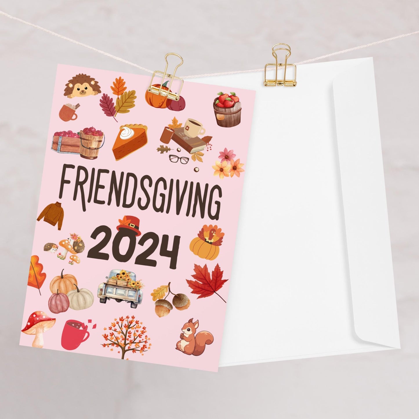 Friendsgiving Fall Card Pink