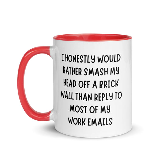 Smash Head Brick Wall Emails Mug